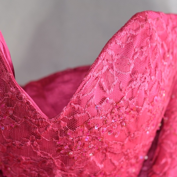 Strapless Sequin/Lace/ Netting Short Party Dress SZ XL Narianna - Picture 3 of 7